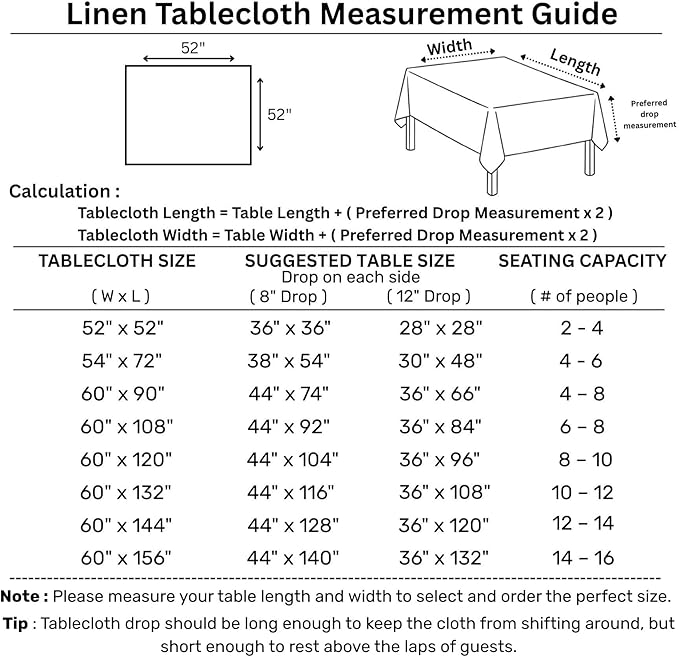 Solino Home Square Linen Tablecloth 52 x 52 Inch - 100% Pure Linen Yellow Table Throw - Classic Hemstitch, Machine Washable Table Cloth