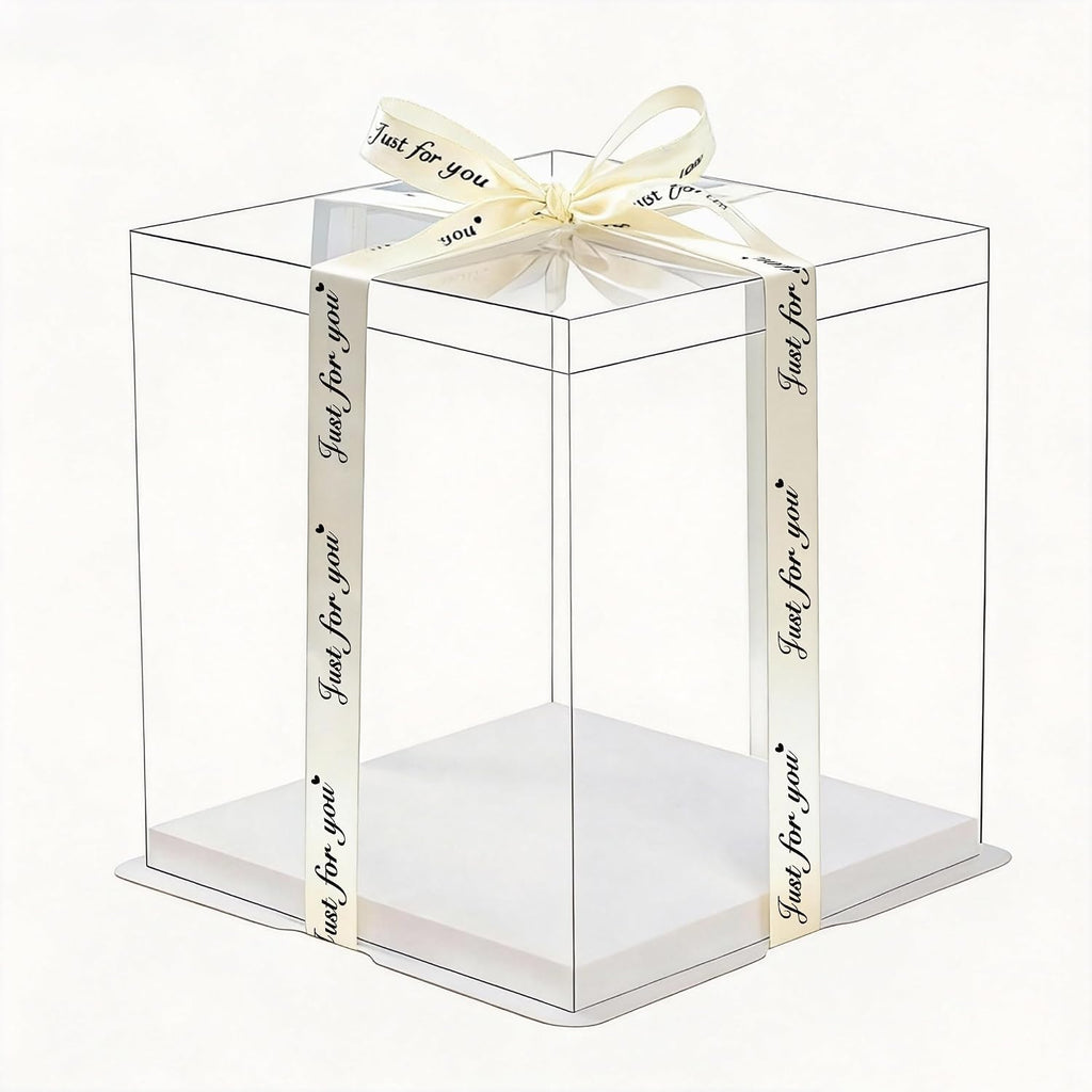 5-Pack 14-Inch Extra Large Square Cake Box (14x14x12 inch) | Statement Gift Box with Ribbon Make a Grand Impression for Weddings, Large Parties, and Corporate Events – Premium Oversized Container