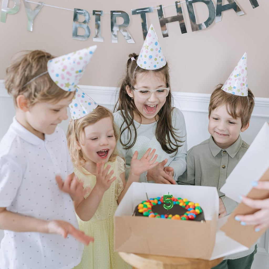 Green Number 7 Candle Happy Birthday 3D Number Candles for Birthday Cake Party Decoration Wedding Anniversary Celebration Supplies