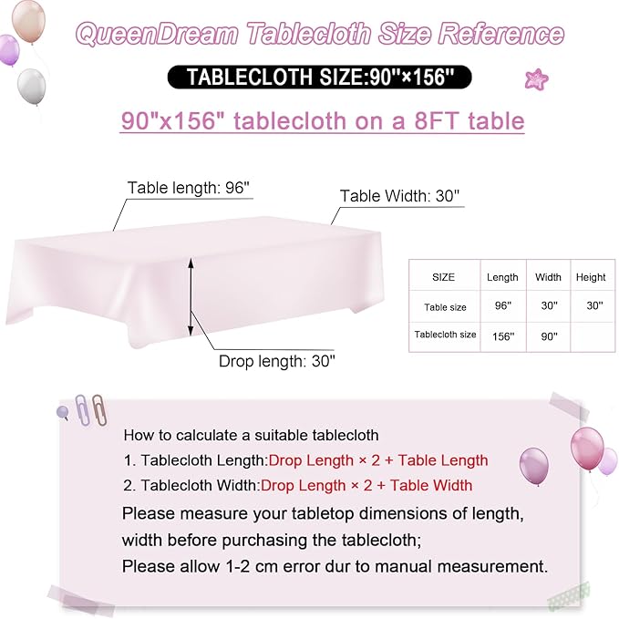 QueenDream Tablecloth 90x156 Rectangle Sequin Tablecloth White Iridescent Wedding Table Linens Glitter Birthday Bridal Party Indoor Outdoor Decorations