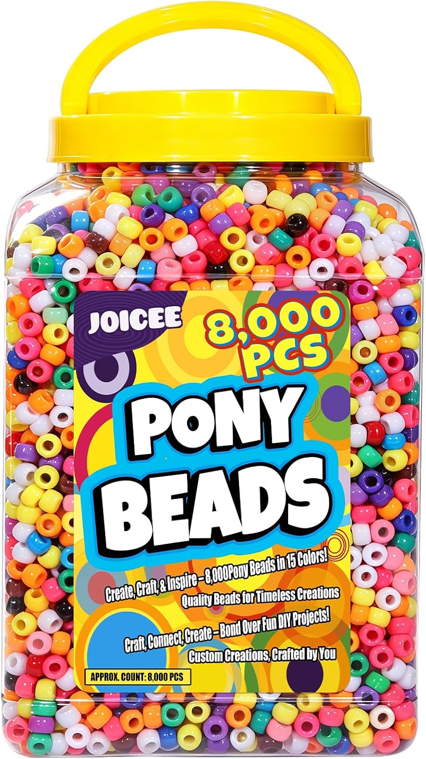 joicee 8000pcs pony beads bulk for bracelets kandi, main product view