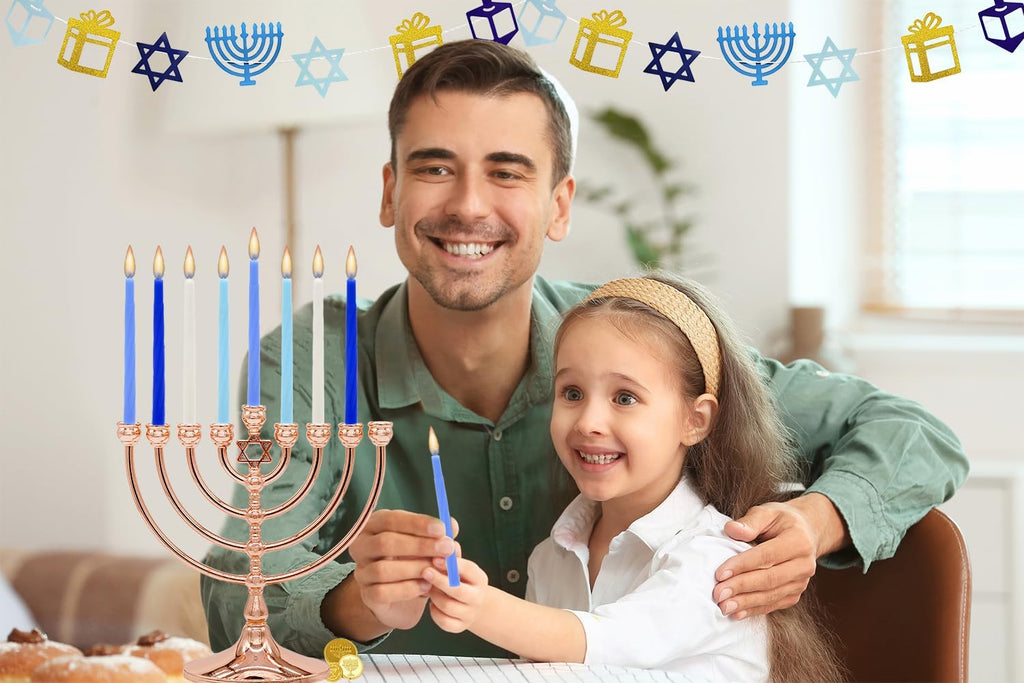 The Dreidel Company Pastel Blue Jerusalem Hanukkah Candles Menorah Candles Chanukah Candles 44 for All 8 Nights of Chanukah Standard Size Chanukah Candle Fits Most Menorahs