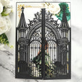20PCS Laser Cut Wedding Invitations,Wedding Invitation Card Pocket,Quince Invites,Sweet 16 Invitations,Quinceanera Invitations,Laser Cut Invitations For All Occasions (black)