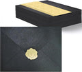50 PCS Pearl Black A7 Envelopes with Stickers, Shimmering 5x7 Envelopes for Invitations, Great for Wedding Invitation Cards, Birthday RSVP, Graduation, Baby Shower 5.25 x 7.25 inches