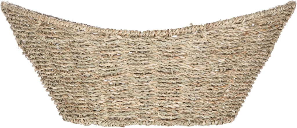 Oval Natural Seagrass Storage Basket with Cut-Out Handles