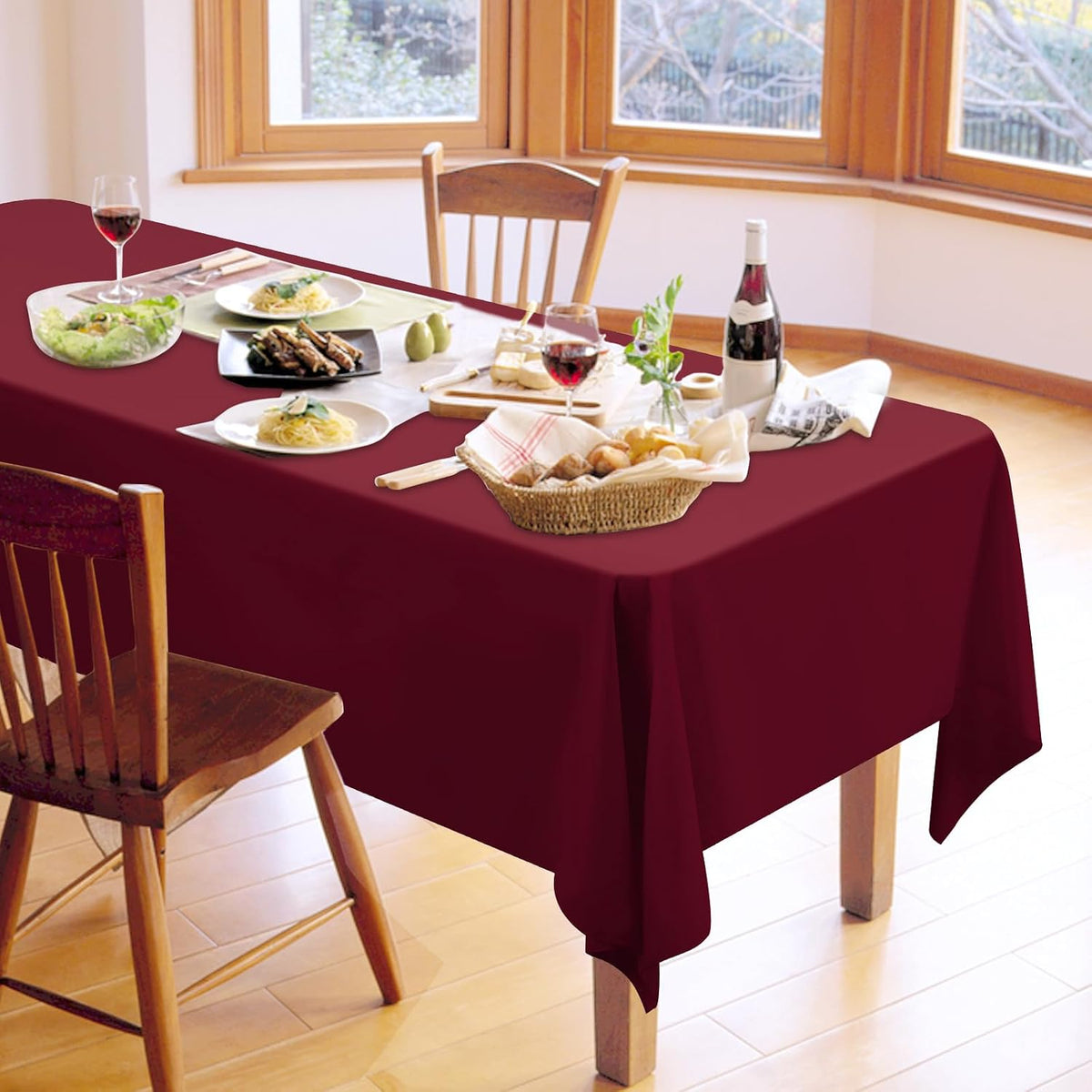 burgundy tablecloths for 8ft tables-60 x 126 inch, package contents