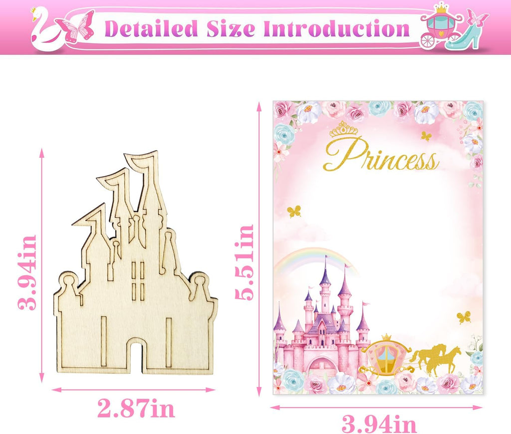 Xvvti 16PCS Princess Party Favors- DIY Princess Wood Painting Kits with Art Supplies – Fun Thank You Gifts, Birthday Party& Goodie Bag Stuffers