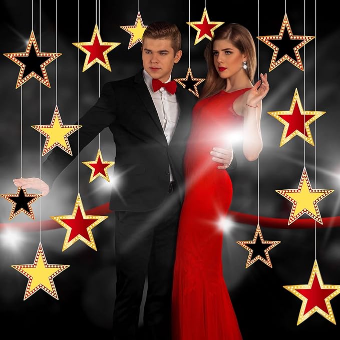 Geosar 90 pcs Movie Star Cardboard Red Carpet Awards Night Cutouts Confetti Cutouts for Bulletin Board Movie Party Decoration Supply Wall (6 Inch)