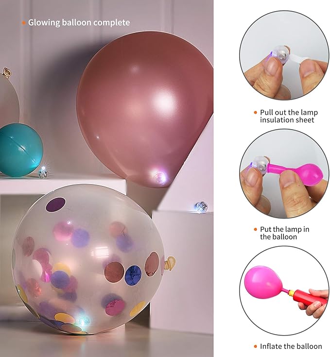 Aogist 50pcs Blue Balloon Lights,Long Standby Time Waterproof Mini Light,Battery Powered,Round LED Ball Lamp for Latex Balloon Paper Lantern Party Wedding Festival Christmas Halloween Decorative