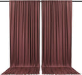2 Panels Red Brown Backdrop Curtain, 10 x 7 Feet Background Curtains for Parties, Weddings, Baby Showers, Bachelorette Halloween, Christmas Birthday Party Photoshoot Backdrop Curtains Decorations