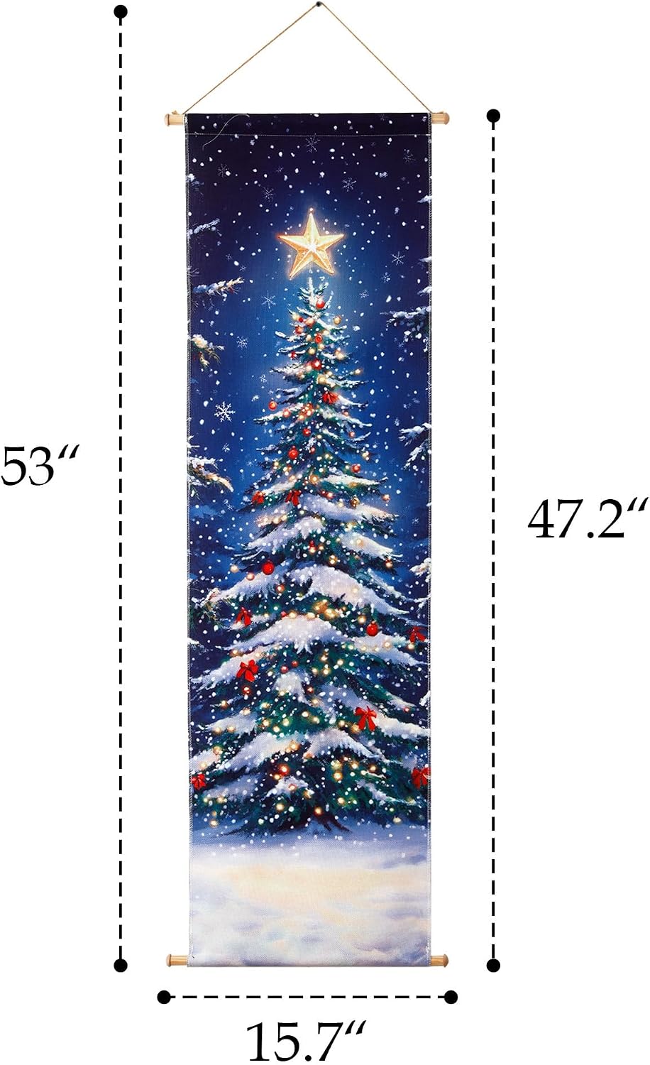soffee design 16x47 christmas tree canvas, 5 color-changing, side view