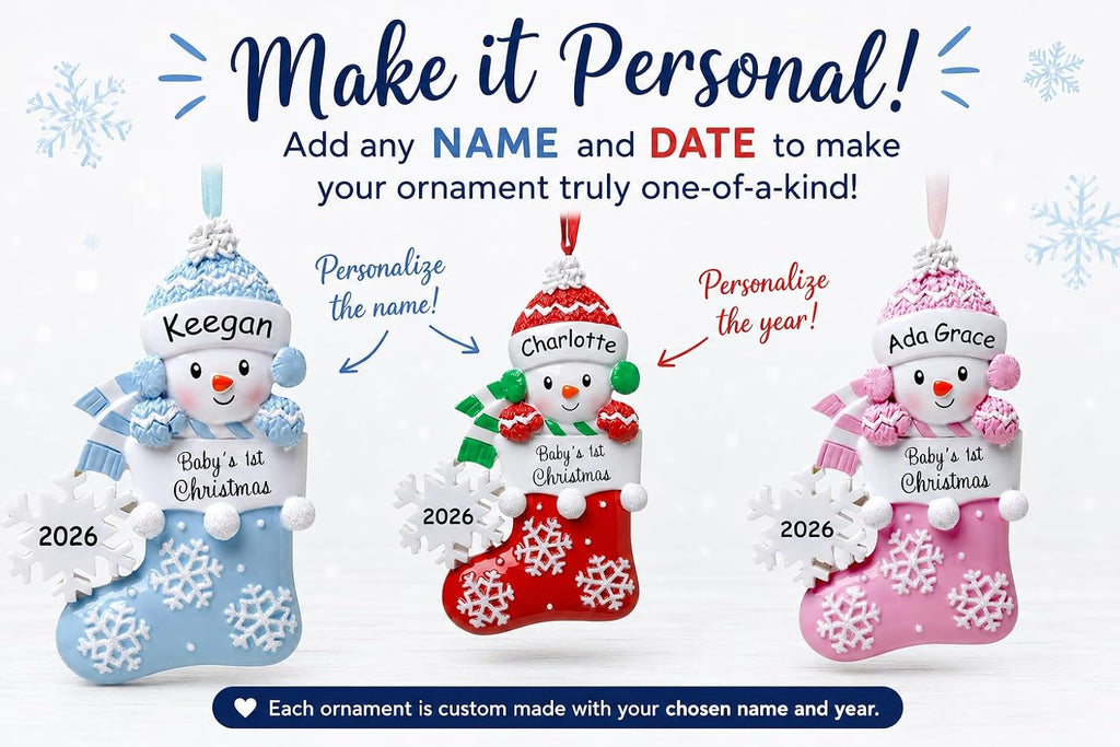 Personalized Babys 1st Christmas Ornament 2026, Gift for Expecting Parents (Personalized)