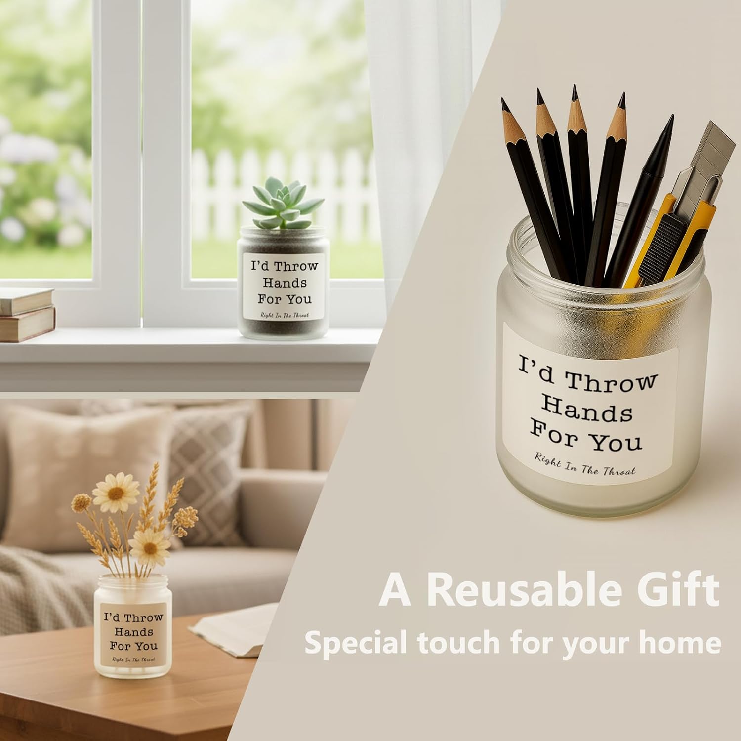 Gifts for Women, Birthday Gifts for Women, Unique Friendship Gift for Womens, Best Friend, Her, Sister, Bestie, Girlfriend, Mom, Funny Scented Candle with Replaceable Stickers