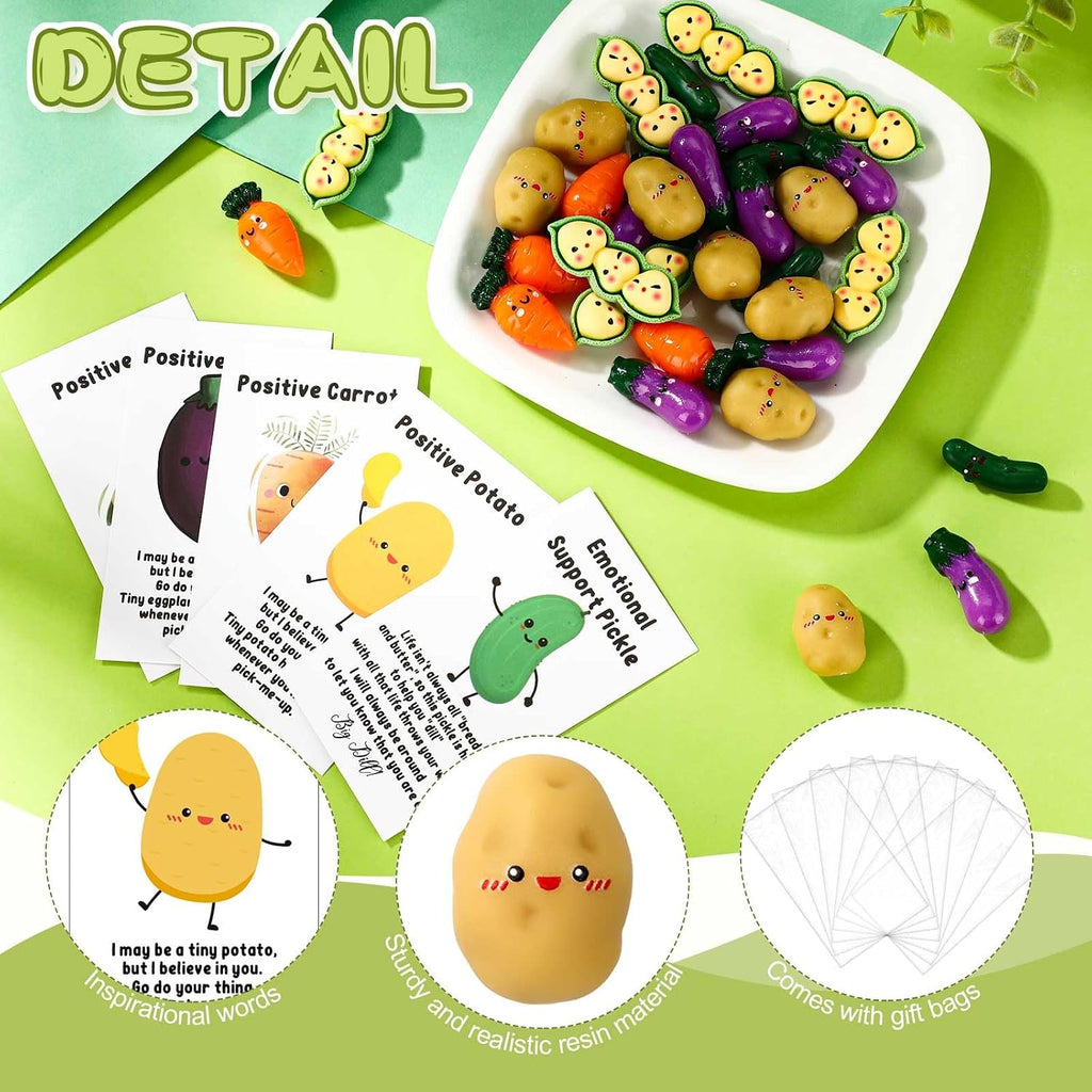 CroBlissful 100 Sets Inspirational Gift for Students Back to School Positive Inspirational Potatoes Pickle Resin Appreciation Gift for Coworkers Employee Volunteer Staff Work Anniversary
