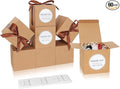 COTOPHER Small Gift Boxes 60 Pack 4x4x4 inches Brown Gift Boxes with Lids for Gifts, Crafting, Wedding Party Favor, Cupcake Boxes, Candy, Bridesmaids Proposal Box with Ribbons and Stickers (Brown, 60)