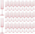 50 PCS Pink Champagne Flutes Plastic 5.4 OZ Clear Acrylic Champagne Flutes Sparkling Wine Glasses Wedding Table Decorations Reusable For Valentines Toasting Engagement Party Supplies (Pink, 50 Pack)