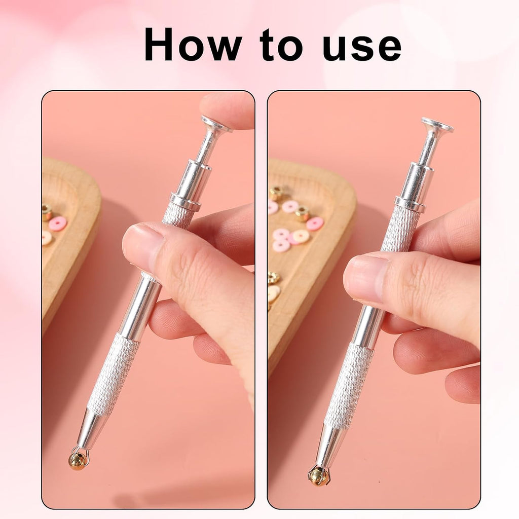 Gosknor 4pcs Cake Decorating Tools Set, Stainless Steel Bead Scoop Spatula Tweezers & 2 Icing Pens Professional Sprinkles Piercing Grabber Tools for Baking Cookies Cupcake Decoration (Silver)