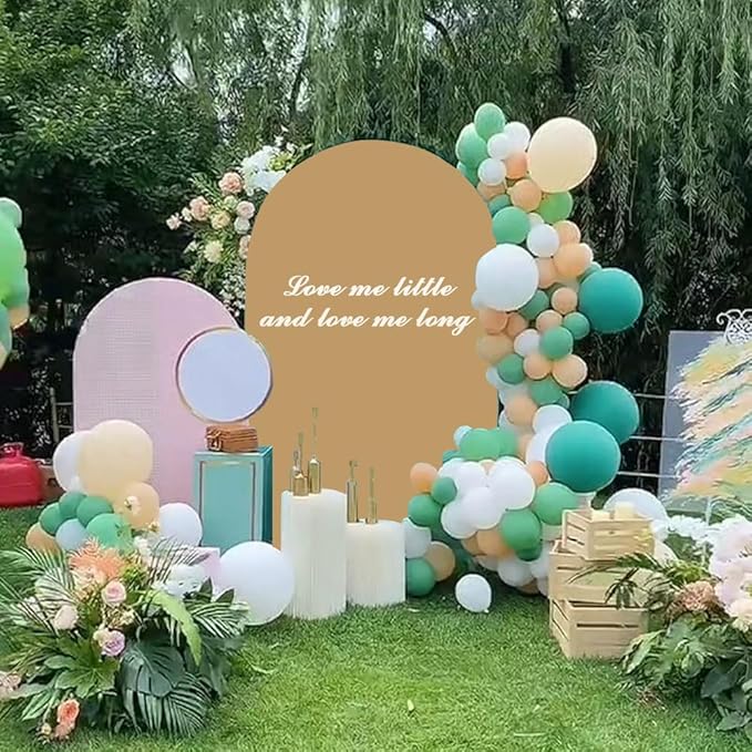Khaki Wedding Arch Cover 6FT Spandex Arches Cover Brown Round Top Chiara Backdrop Cover Tan Arch Frame Fabric Double Sided Arched Covers for Baby Shower Birthday Party Decoration