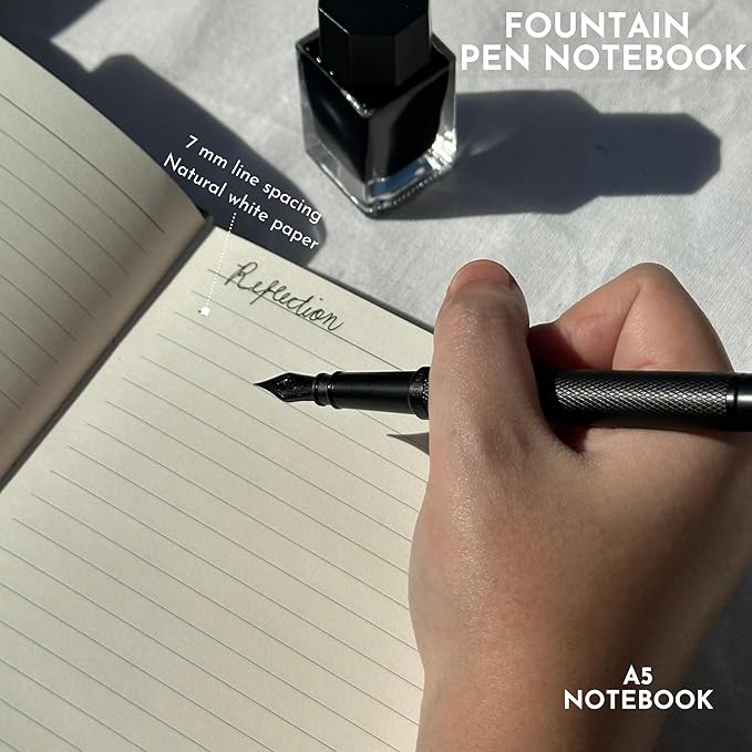 SETTINI Journal Notebook for Writing, Vegan Leather Hardcover Notebook - Pen loop, Back Pockets & Lay-Flat design, 120 GSM A5 College ruled Bleed free Paper, Gift Set for Men and Women, Mocha Brown - Birthday Gift
