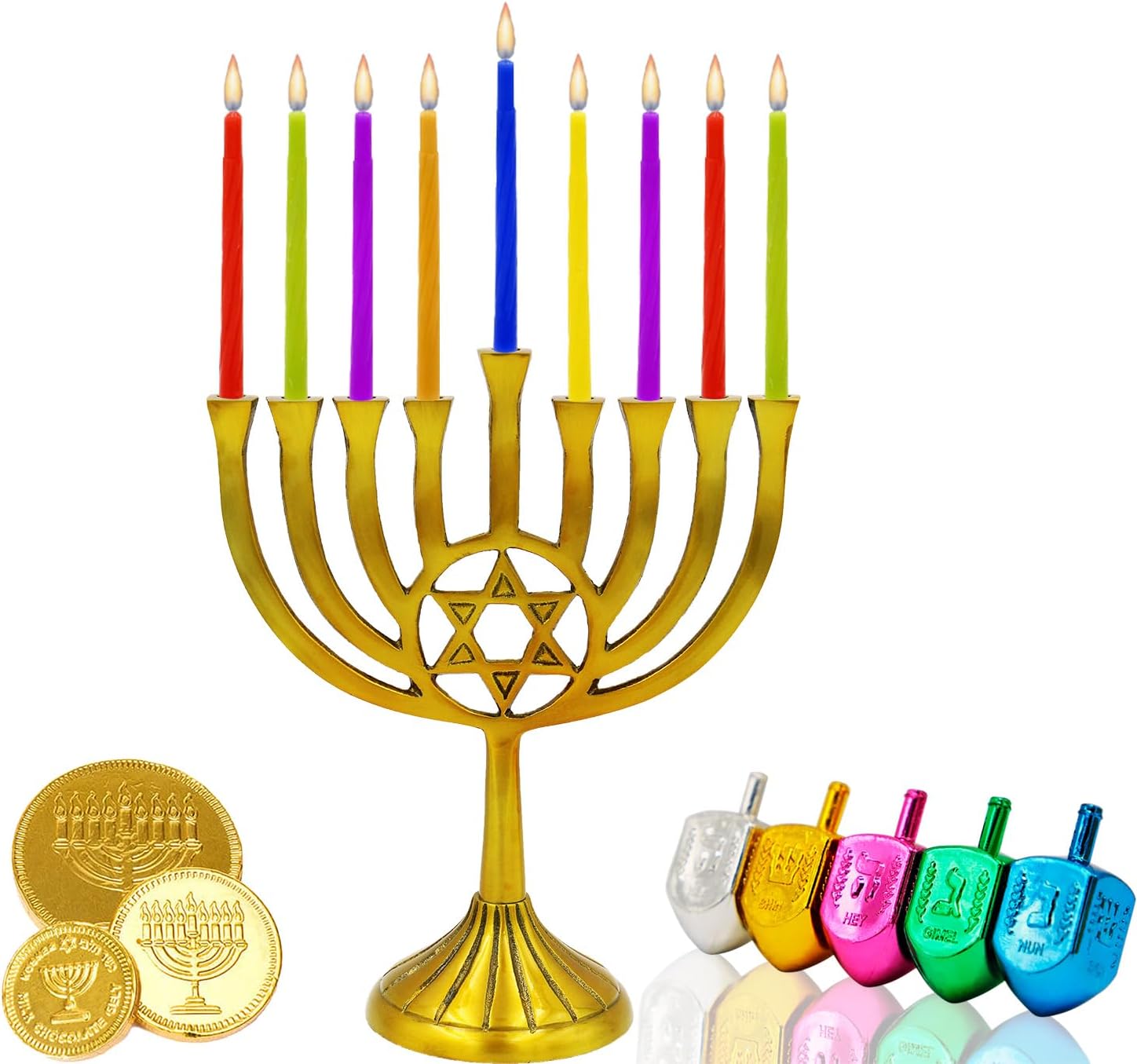 Multicolred Jerusalem Box 44 Hanukkah Candles Menorah Candles Chanukah Candles for All 8 Nights of Chanukah