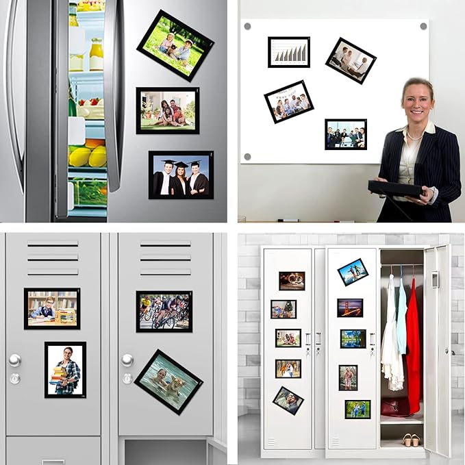5X7 Magnetic Picture Frames for Fridge (20 Pack),Magnets Photo Pockets/Sleeves,Printing Black Border