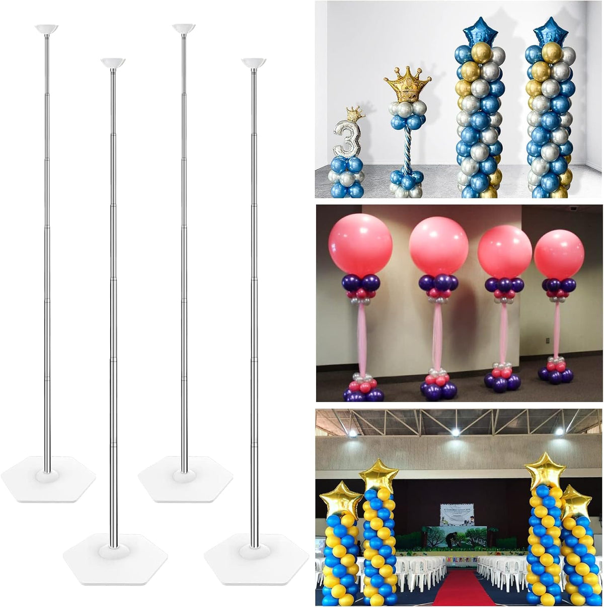 yallove 4-pack up to 7-ft adjustable metal balloon, main product view