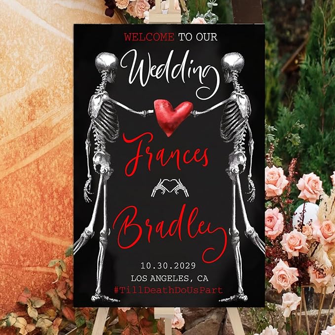 Welcome To Our Wedding Sign, Gothic Wedding Welcome Sign, Dark Romantic Goth Wedding Sign, Wedding Sign Halloween Wedding, Black Wedding Gothic Welcome Sign, Halloween Wedding Welcome Sign