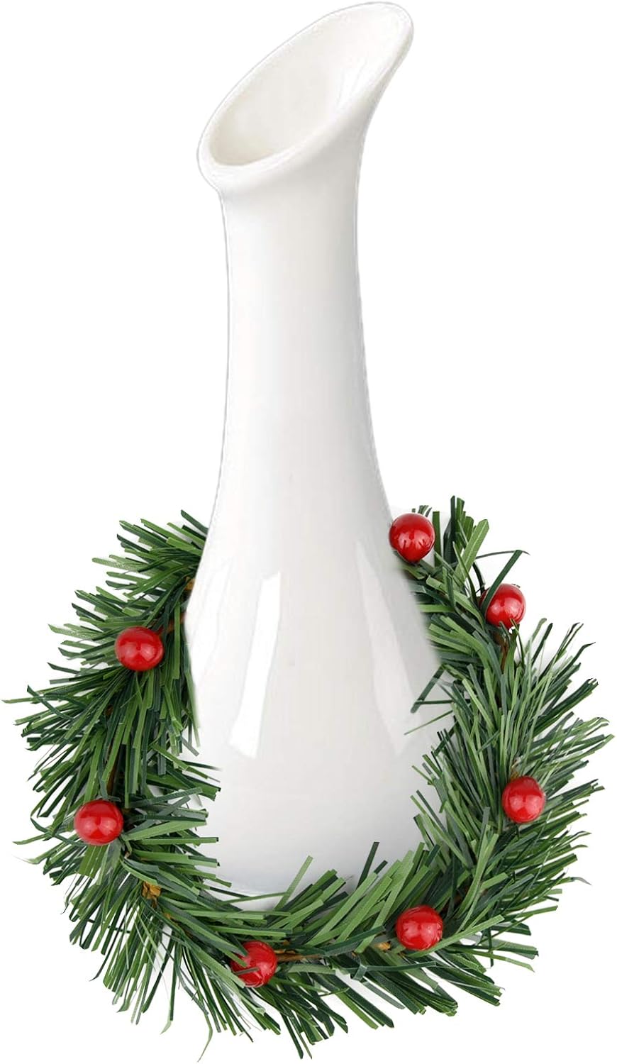 Lystaii 10pcs Christmas Candle Rings Red Artificial Berry Candle Rings with Grass Mini Christmas Wreath for Pillar Candle Christmas Holiday Table Decorations Rustic Wedding Table Centerpiece (Medium)