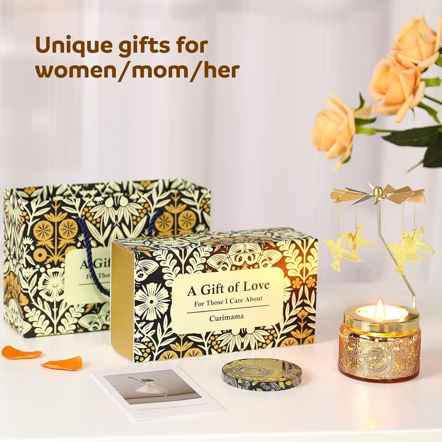 Unique Hummingbird Rotating Scented Candle – Gifts for Women Who Have Everything, Funny Birthday Present for Mom Grandma Wife Daughter
