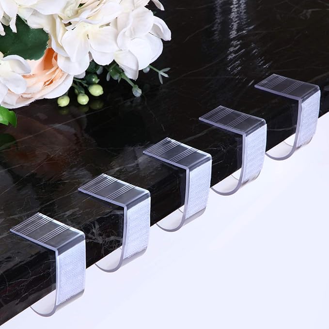 Boao 50 Packs Table Skirt Cover Clips Plastic Tablecloth Clips for Outdoor Party Dining Home 1 3/5 to 1 4/5 Inches