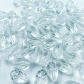 200pcs 4x6mm Teardrop Crystal Glass Beads Vertical Hole Faceted Glass Teardrop Spacer Beads for Bracelets Necklace Earring DIY Jewelry Making Craft(Transparent)