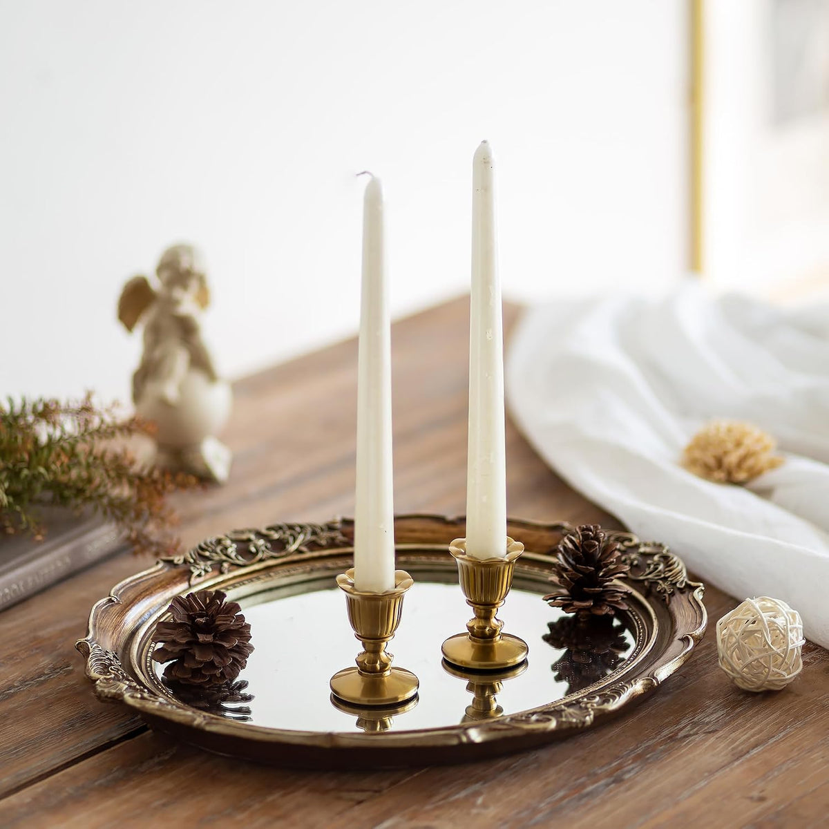 Vintage Candlestick Candle Holders Brass - Romadedi Taper Gold Candle Stick V...