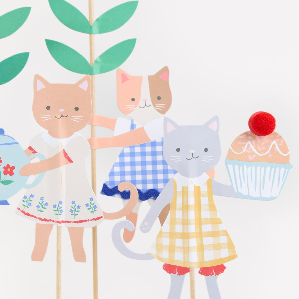 Meri Meri Cake Toppers for Themed Parties, Cat Cake Topper – Complete Your Party Theme with These Bright & Fun Dessert Decorations