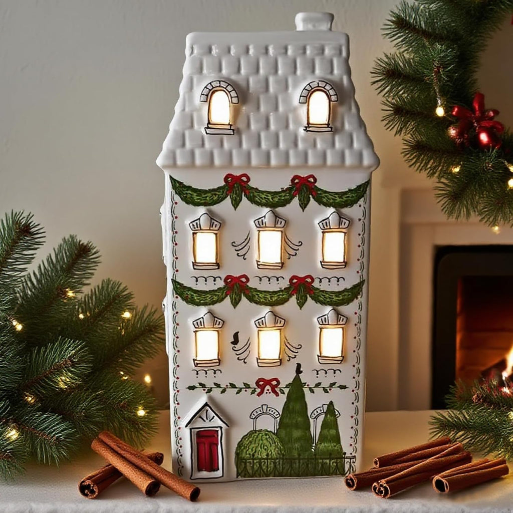 cynkeyee christmas village houses party decorations - christmas, side view