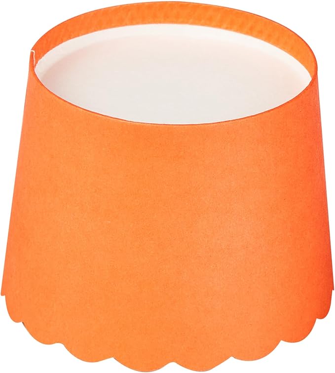 Panificio 3 Ounce Cupcake Wrappers, 200 Scalloped Baking Cups - Oven-Ready, Greaseproof, Orange Paper Cupcake Liners, Disposable, For Birthdays, Baby Showers, Or Weddings - Restaurantware