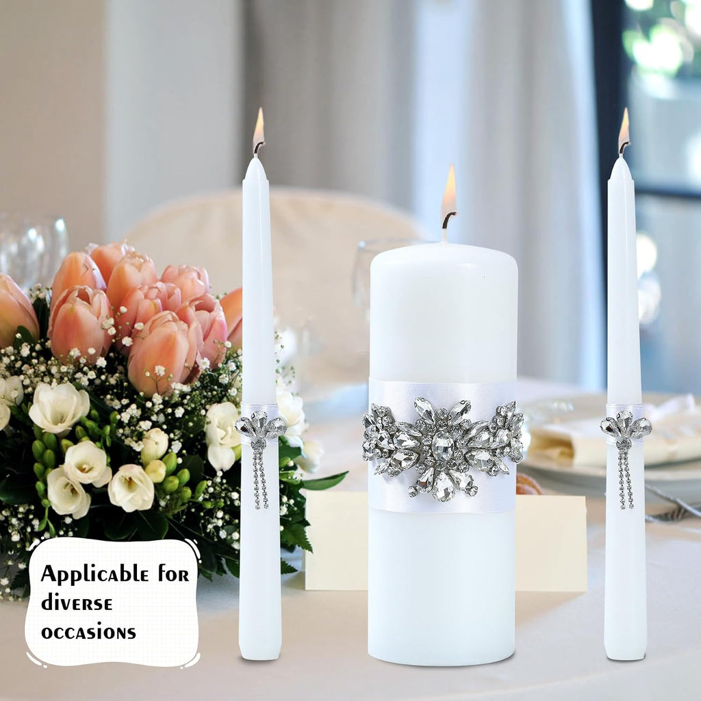 Unity Wedding Candle Set - 1 Pillar & 2 Taper Candles for Ceremony