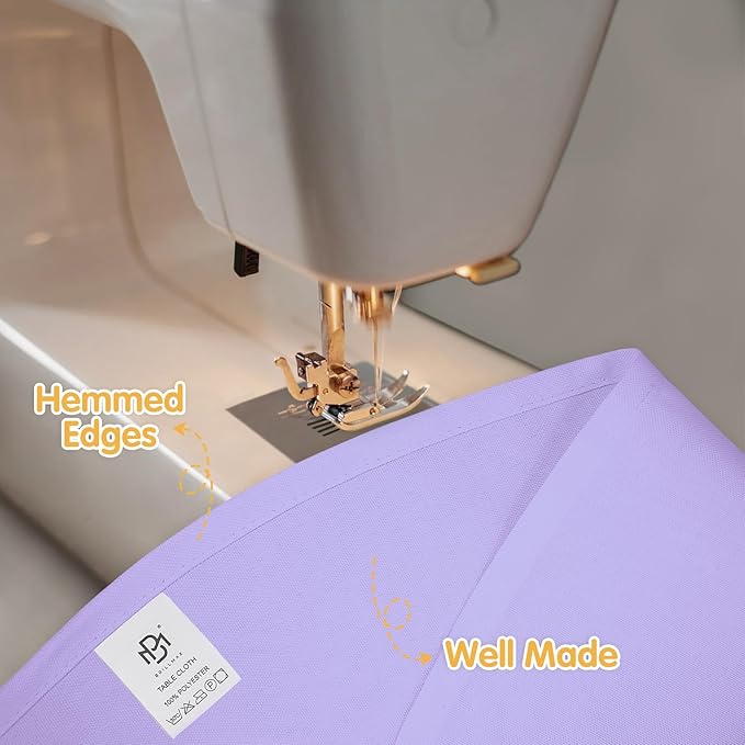 BRILLMAX 4 Pack Lavender Round Tablecloths 132 Inch - Circle Bulk Linen Polyester Fabric Washable Table Cloth Cover for Wedding Reception Banquet Birthday Party Buffet Restaurant