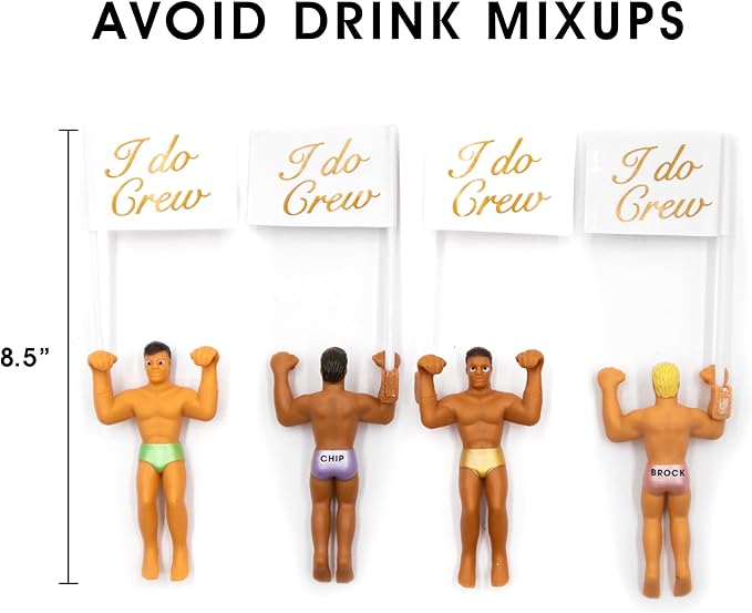 NPW Drinking Buddies Bride Squad, Bachelorette Drink Markers, Party Accessories, Girls Night, Hunky Wine Charmers