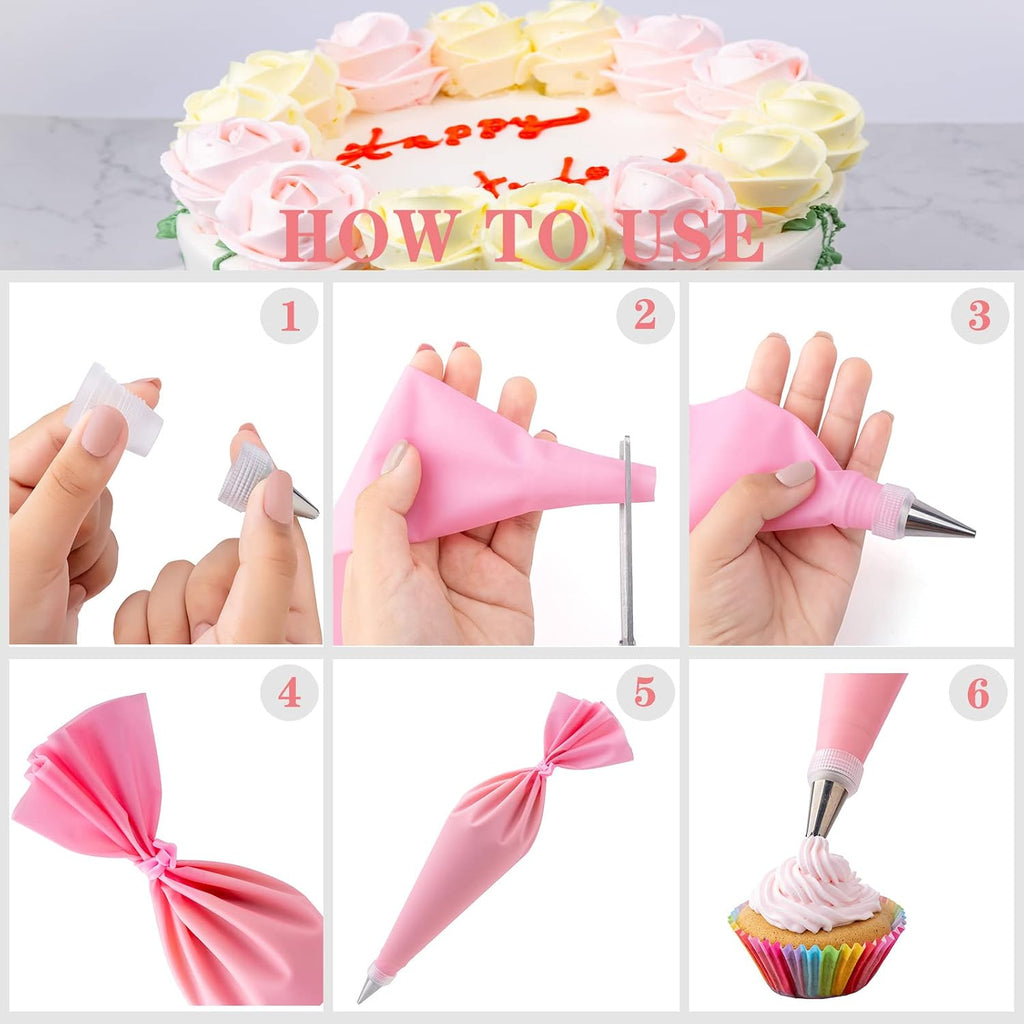 Cake Decorating Supplies Kit Tools 356pcs, Nifogo Baking Accessories with Cake Turntable, Pastry Piping Bag, Piping Icing Tips for Beginners