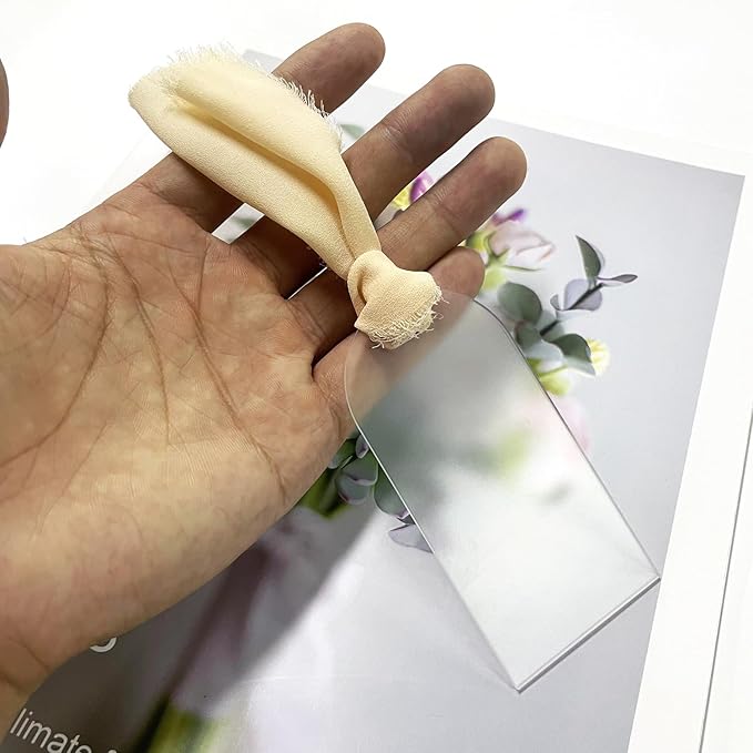50Pcs Acrylic Place Card for Wedding Frosting Acrylic DIY Table Seating Cards Wedding Supplies with Champagne