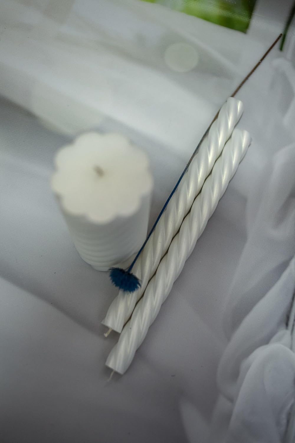 Unity Candle Set for Wedding - Wedding Unity Set for Reception and Ceremony - 6” Pillar Candle & Two 10” Taper Candles -Unity Candles- Marriage Unity Ritual-White