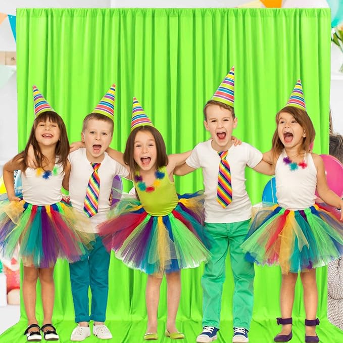 2 Panels Fruit Green Backdrop Curtain, 10 x 7 Feet Background Curtains for Parties, Weddings, Baby Showers, Bachelorette Halloween, Christmas Birthday Party Photoshoot Backdrop Curtains Decorations
