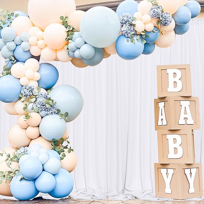 MEETSKY 10 feet x 10 feet White Backdrop Curtain for Parties Wedding Decor- White Photography Rod Pocket Backdrop Drapes Polyester Fabric Curtain for Birthday Holiday Party, 5ft x 10ft, 2 Panels
