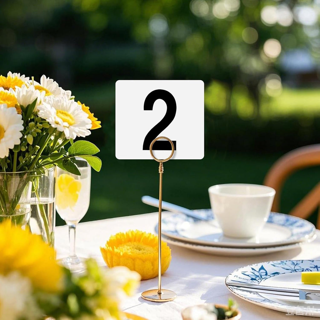 100 Pcs Table Numbers 1-100, Plastic Double Sided Table Number Cards, 4x3.7 Inch Number Signs for Wedding, Restaurant, Reception, Party, Anniversary, Event