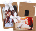 50 Pack 4x6 Magnetic Picture Frames for Refrigerator | Paper Picture Frame with Bowtie | Magnetic Photo Holders for Wire Wall Grid Panel, Locker, Classroom,Wedding,Homes, Decor - Khaki