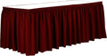 Ultimate Textile Pleat Polyester Fabric Table Skirt - Machine Washable Flame Resistant with Clips for Events, Weddings & Trade Shows, Cut & Sewn in Paterson, NJ - Cherry Red, 21' Shirred Pleat