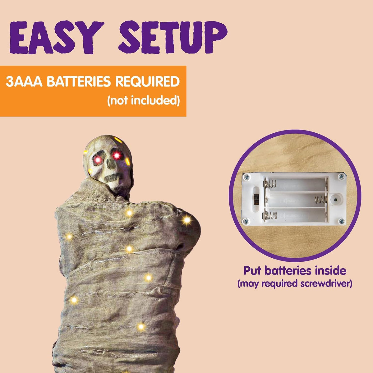 JOYIN 65" Halloween Decoration Cocoon Corpse, Animated Hanging Dead Body...