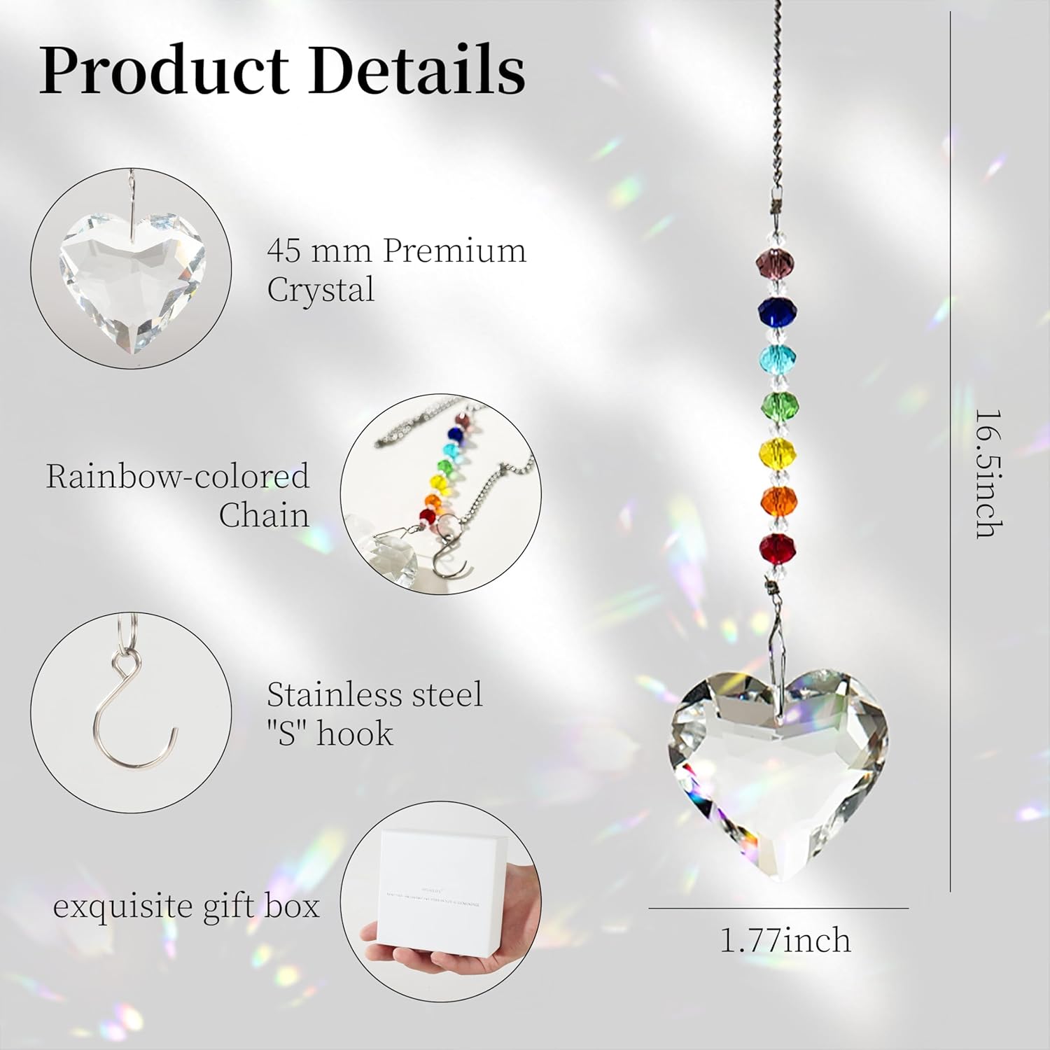 Hegelda Birthday Gifts for Women Friendship,Christmas Stocking Stuffers Gifts for Coworker Her Girlfriend Wife Mom Daughter Sister Aunt Crystal Suncatcher Ornaments Decoration