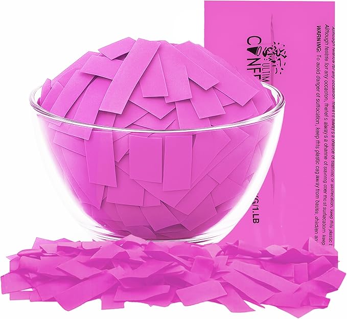 Ultimate Confetti, Pink Biodegradable Confetti - Rectangular Fluttering Tissue Paper Confetti for Cannon and Launcher use – Best for Gender Reveal, Wedding, Parties, and Live Events - 1 lb, 16 oz