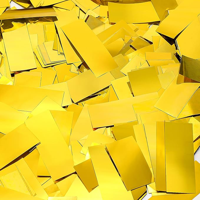 Sumind 200 Grams Gold Silver Large Metallic Confetti Rose Glitter Throwable Table Scatter Foil Confetti for Wedding Birthday Party Baby Shower Graduation Christmas Celebrations(Gold)